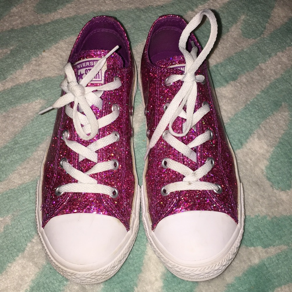 Converse Pink Glitter Low Cut Sneakers 4